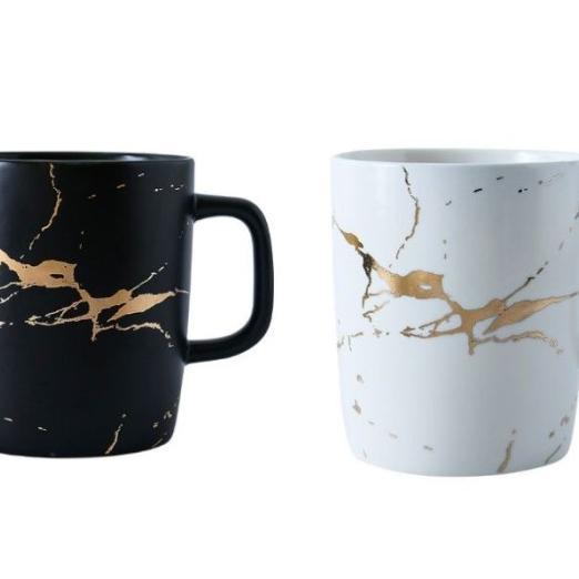 Marble Matte Mug / Cangkir Kopi / Gelas Kopi Keramik Motif Marble