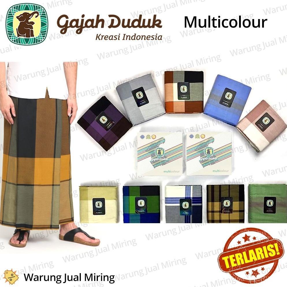 PROMO Sarung GAJAH DUDUK Multicolour Multi Color Kain Tenun Motif Warna Dewasa Pria Laki Nusantara S