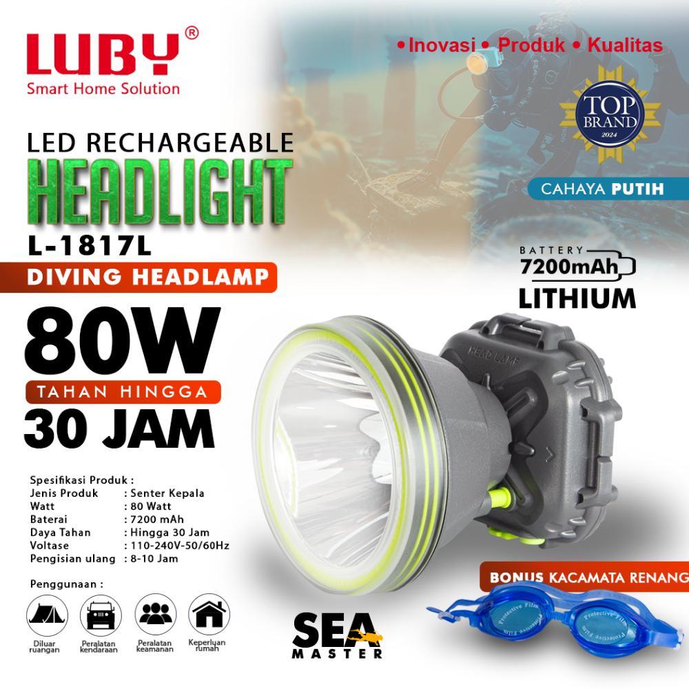 LUBY Headlamp Senter Kepala Sea Master Tahan Air 70 Watt L 1817