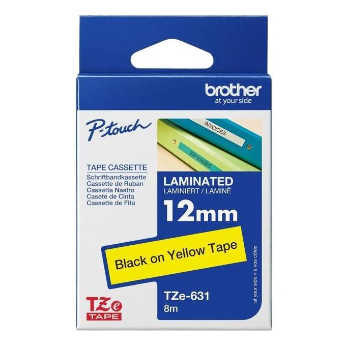 Wride- Brother Label Tape Tze-631 12Mm Black On Yellow Tze 631 - Label Print