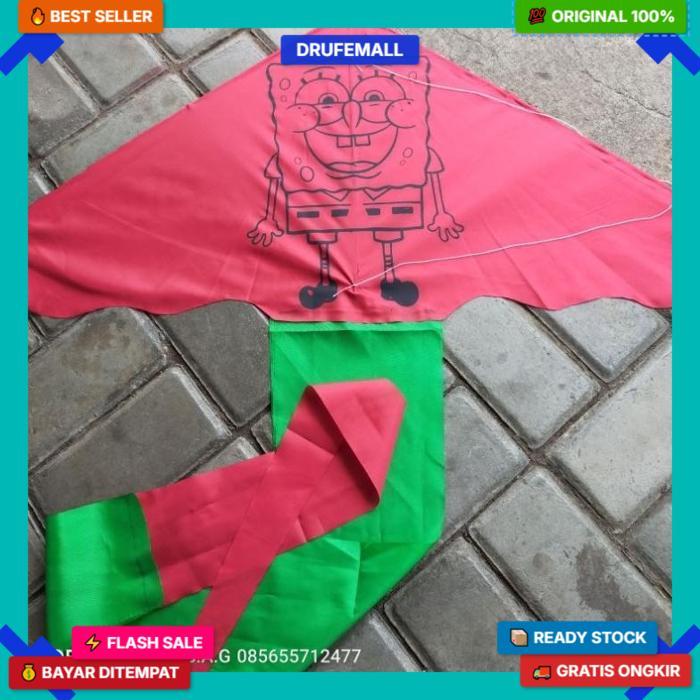 [Termurah] Layangan Kain Parasit Motif Superhero Dan Kartun. Mudah Dibawa Bisa Dilipat Worth It