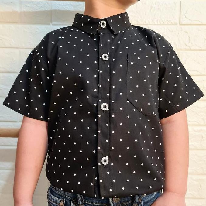 Amspro - Kemeja anak Laki-laki kemeja motif anak Atasan anak Onde Polkadot