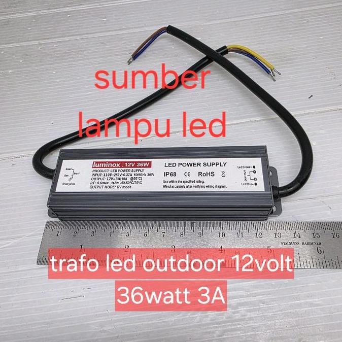 TRAFO DRIVER BALLAST LED 3A 36W 12VOLT 5A 60W 8A 100 / PSU TRAFO WATERPROOD 12V 36WATT 36W 60WAT 100