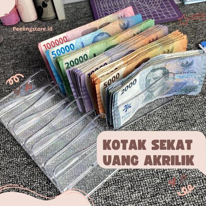 Carta- Kotak Sekat Uang Akrilik / 8 Sekat Uang Akrilik