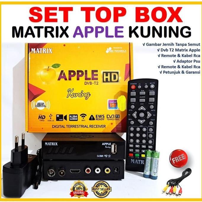 oktaverinageola - stb matrix apple kuning /  set top box burger set top box tv digital matrix