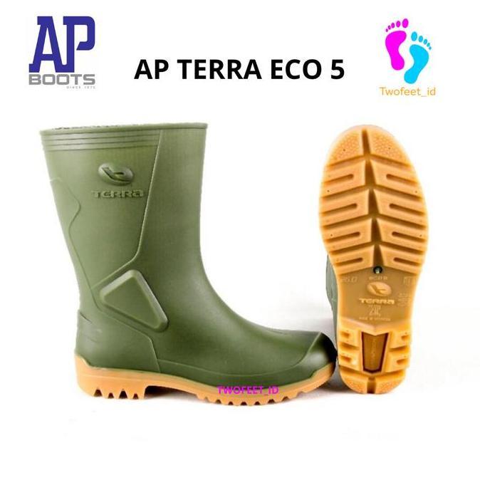 Ap Boots Terra Eco 5 Sepatu Boot Hujan Size 25 - 28 ( 37 - 44 ) Hijau Setengah Betis Dewasa
