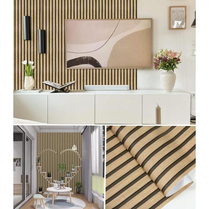 | 280 X 60Cm | Wallpaper Dinding Sticker Pvc Foam Wood Panel Stiker Dinding Kamar Dekorasi Wallpaper
