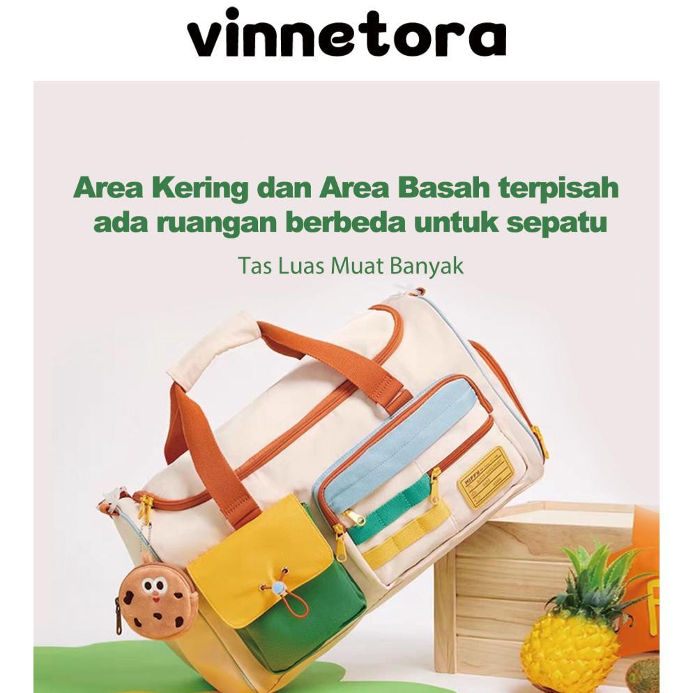 Vinnetora Travel Bag Tas Gym Wanita Tas Selemapang Wanita Besar Tas Traveling Pakaian 1131