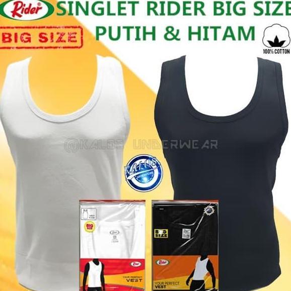 Kaos Singlet Pria BIG SIZE / JUMBO RIDER PUTIH 3XL-4XL-5XL