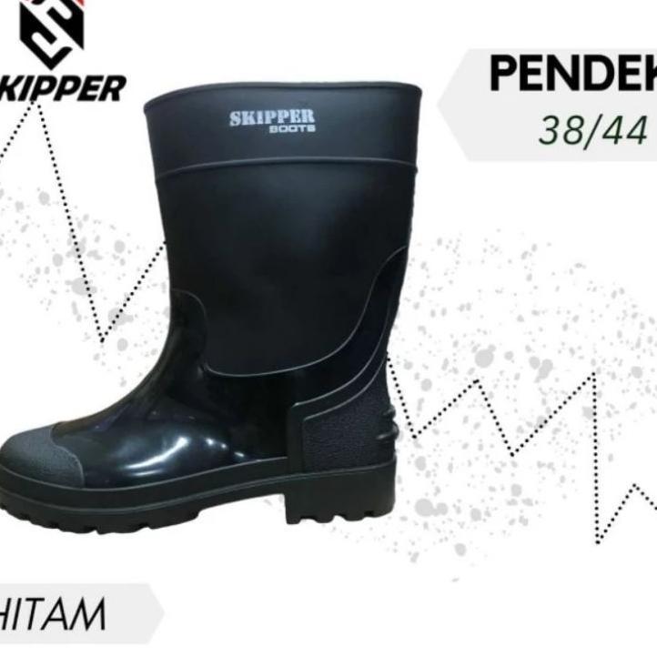Sepatu Boots Skipper Hitam Pendek Sepatu Boot Perkebunan Dan Industri