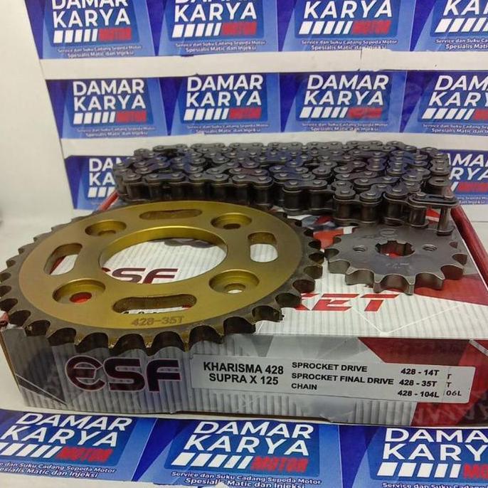 GEAR SET KHARISMA 428 - GIR SET SUPRA X125 428 ESF