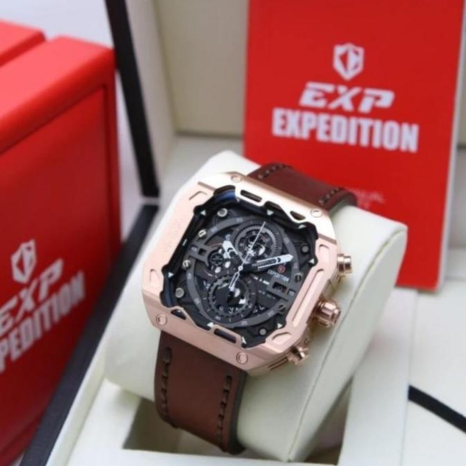 JAM TANGAN PRIA EXPEDITION E6826 E 6826 ORIGINAL TALI KULIT