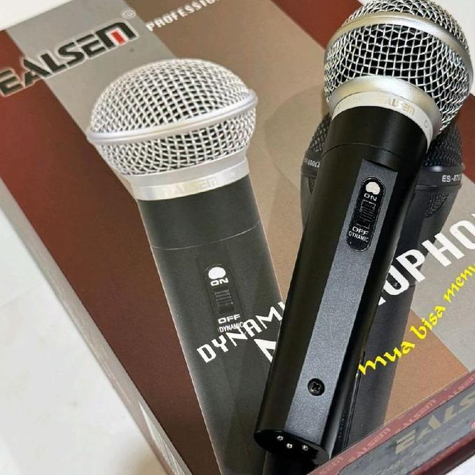 Murah Microphone Kabel Ealsem Es-800S Profesional Series Hitam Switch Mic Vocal Ealsem Mikrofon