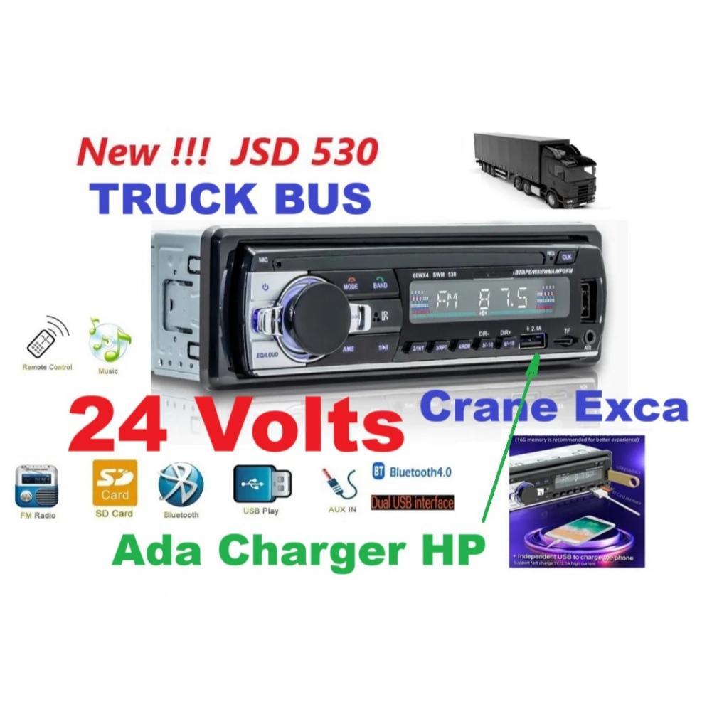 TAPE MOBIL TRUK BUS ALAT BERAT 24 VOLT BLUETOOTH USB FM RADIO MODEL A720 MP3 AUX TAPE SINGE DIN TRUC