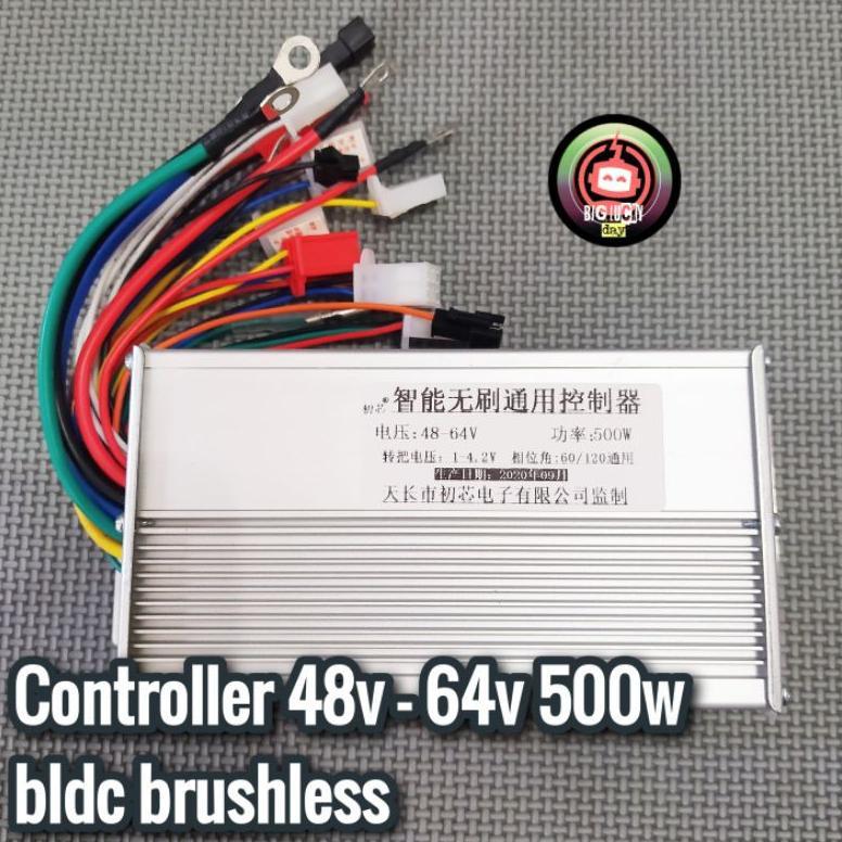 CONTROLLER 48V - 64V 500W BLDC BRUSHLESS UNIVERSAL KONTROLER SEPEDA LISTRIK 48V 60V 64V CONTROLER E-