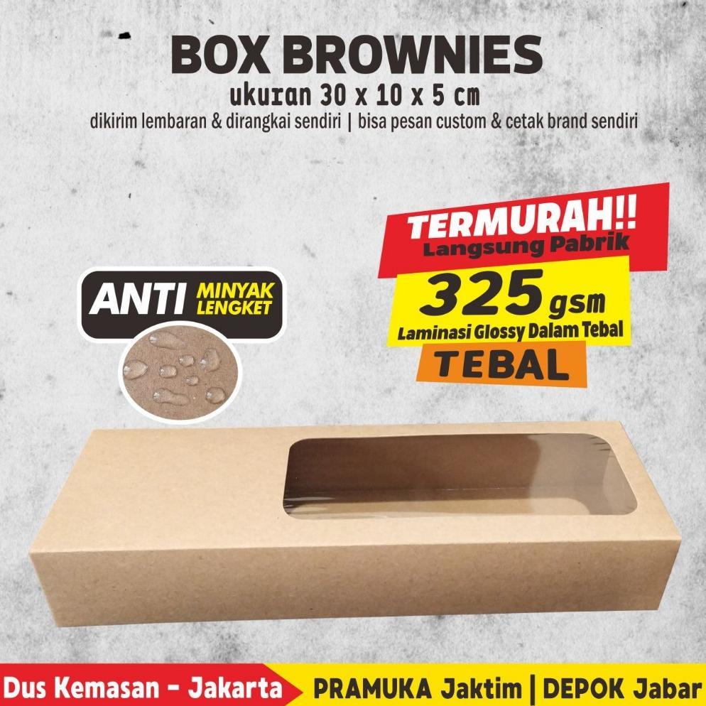 Box Brownies 30 x 10 x 5 Kraft Laminasi Jendela