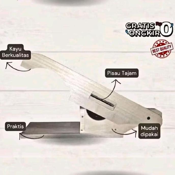 Kuche- Serutan Singkong Keripik Duduk Kayu Pisau Tajam Serbaguna Cocok Usaha Keripik & Dapur Kitchen