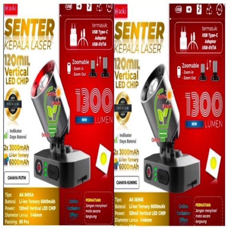 AOKI Senter Kepala 15 W AK-3678L AK-3695A 80W / AOKI Senter Kepala LED Zoom AK-3685A / AK-3686K / AK