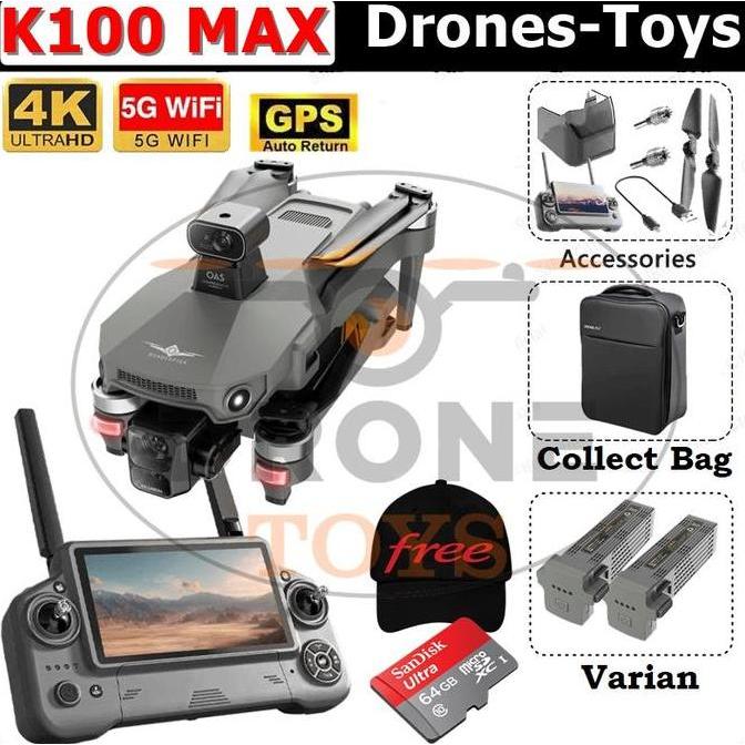 RC Drone KF100 MAX 6KM GPS 4K Camera EIS 3-Axis Gimbal 5G Obstacle Avoidance Touch Screen Remote Con