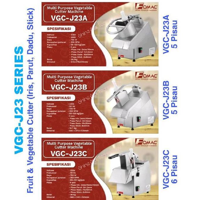 Fomac Multi Purpose Vegetable Cutter Machine VGC-J23A VGC-J23B VGC-J23C Mesin Pemotong Sayur utk Iri