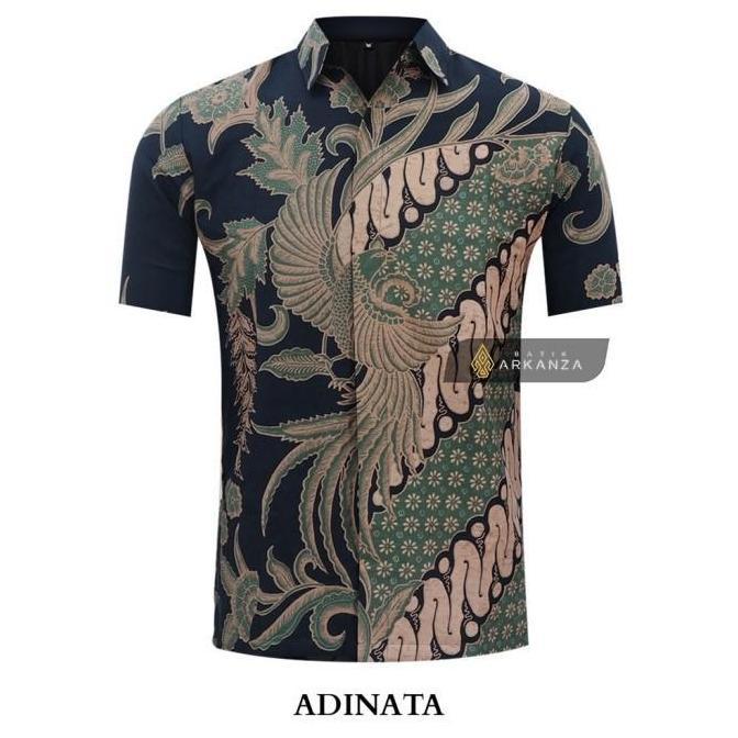 BATIK ARKANZA Motif ADINATA PENDEK Kemeja Batik Premium Pria