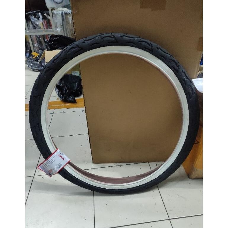 ban luar sepeda 26 x 2.125 kenda flame white wall lowrider cruiser