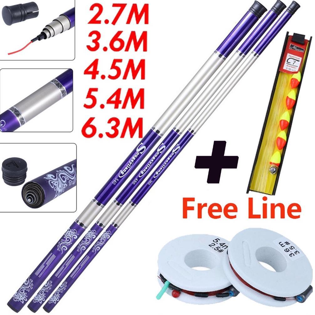 Sougayilang  2.7m 3.6m 4.5m 5.4m 6.3m 7.2m Joran Tegek Fishing Rod Carbon Tegek Panjang Fishing Pole