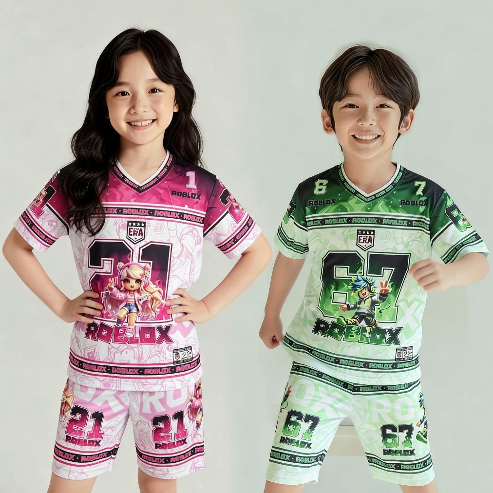 WAJIB PUNYA set jersey anak perempuan dan laki baju celana roblox buat anak 3-13 tahun 2026