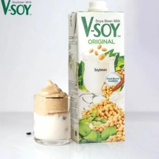 Vsoy Susu Kedelai Soybean 1Lt 1 Dus Isi 12Pcs