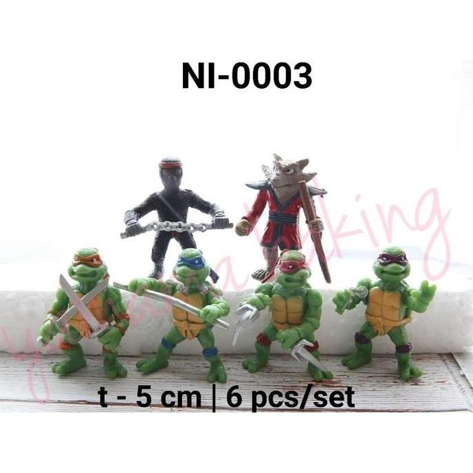 Ni-0003 Topper Hiasan Kue Cake Mainan Ninja Turtles Kura Kura