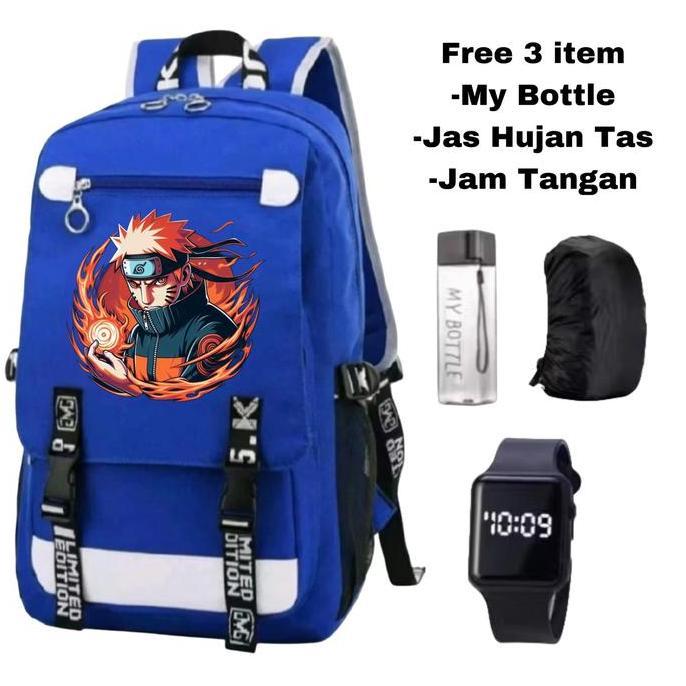 Tas anak Naruto Rasengan / Tas ransel karakter Naruto anime / Tas Naruto chakra api / Tas sekolah an