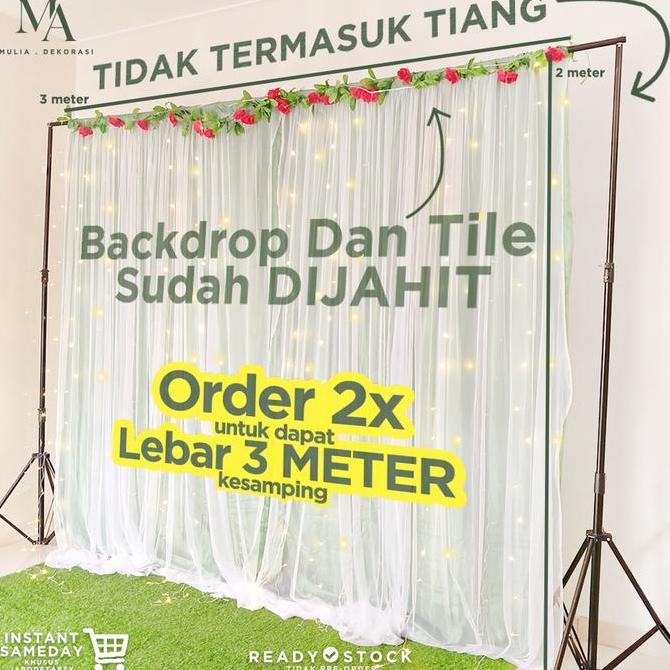 Kain Dekorasi Backdrop Tiang Abutai Tile Sudah Dijahit Lamaran Nikahan