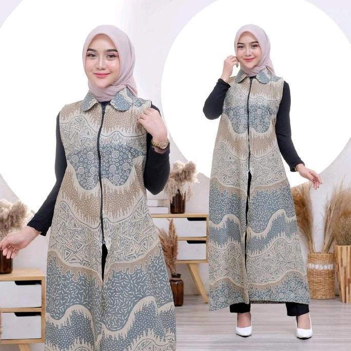 OOTD Outer longkardi batik fashion  bahan katun, tersedia LD 100 sampai LD 130 Muslim Cardigan Motif