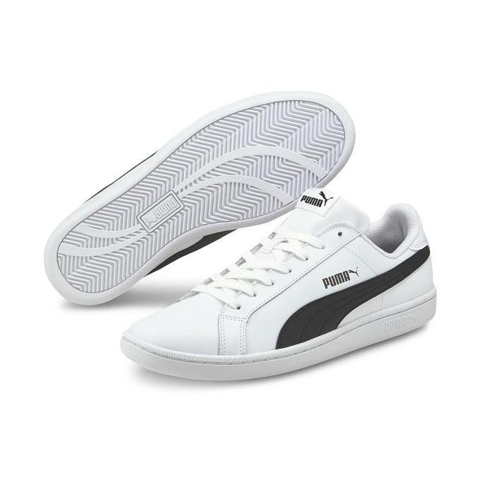 PUMA Sepatu Smash Leather Sneakers white-black-white