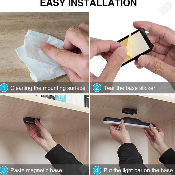 Lightx- Led Tempel Dinding Lampu Belajar Baca Makeup Magnet Portable Emergency