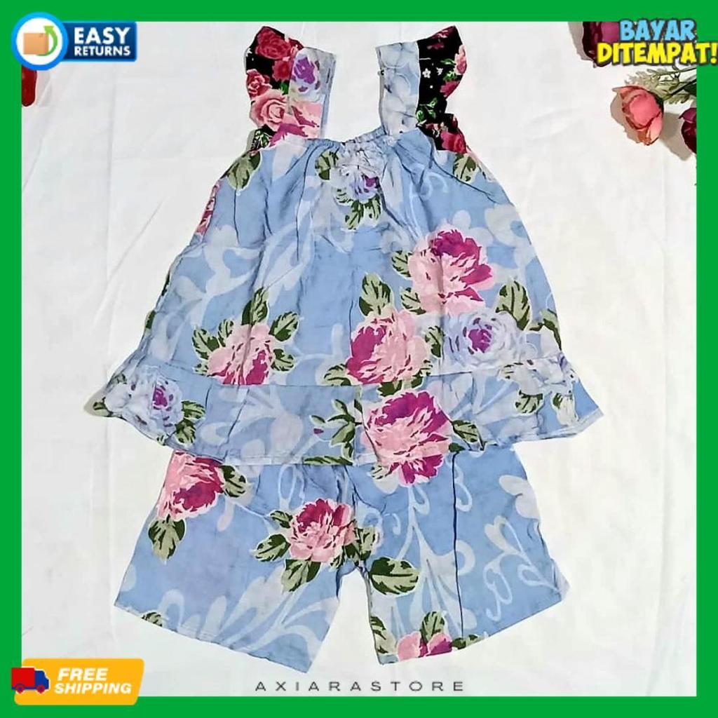 Cuci Gudang Baju Tidur Rayon Anak/ Setelan Batik Anak Perempuan Usia 1-2 Tahun