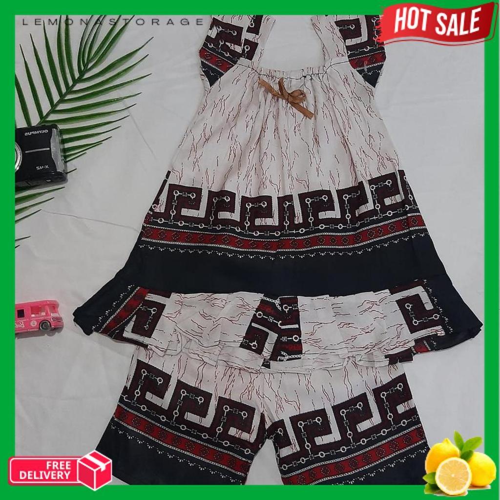 Promo Baju Tidur Rayon Anak/ Setelan Batik Anak Perempuan Usia 1-2 Tahun