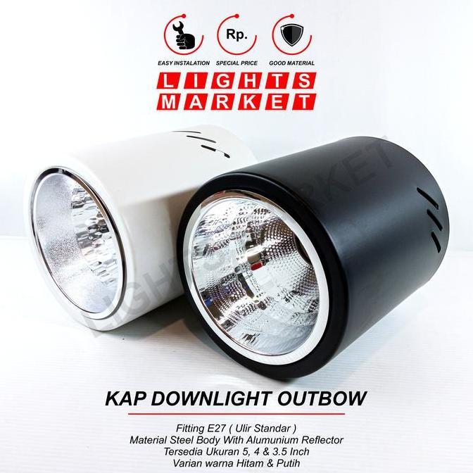 Lightx- Kap Rumah Lampu Downlht Outbow Bulat 5 Inch