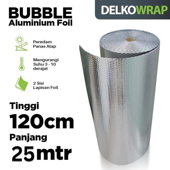 Bubble Alumunium Foil 120cm x 25m Buble Insulation Peredam Panas Atap