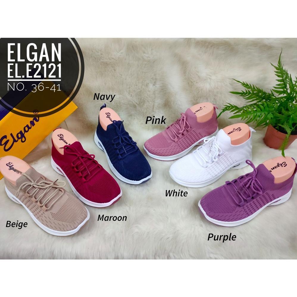 CUCI GUDANG SEPATU SPORT SHOES BERTALI SLIP ON SNEAKERS WANITA SEPATU OLAHRAGA KASUAL ELGAN