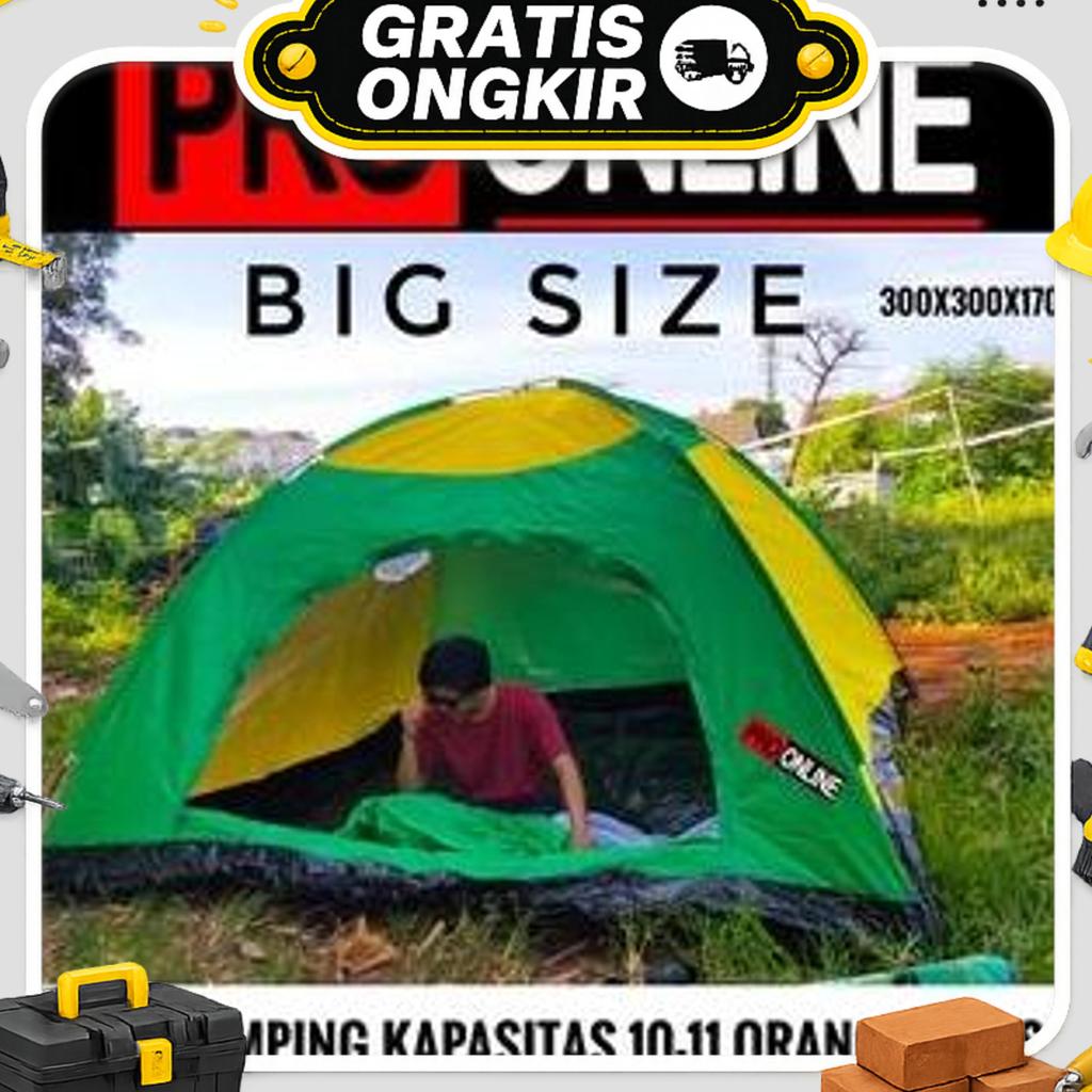 Tenda Camping Orang 10-11 Dewasa - Tenda Kapasitas 8-9 Untuk Kemping Outdoor Parasut