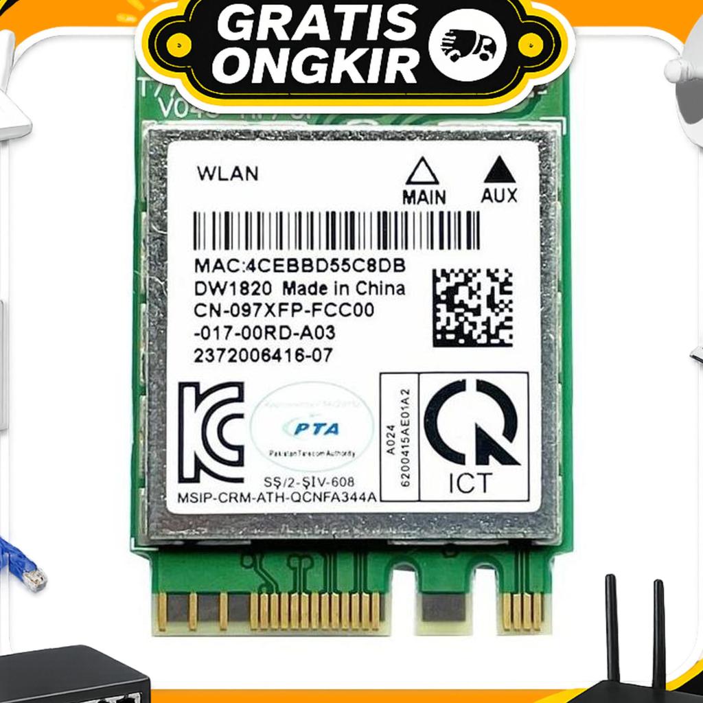 Wifi 5 Ac Card Qualcomm Atheros Dw1820 Qcnfa344A Bluetooth 4.1 Dual Band Wlan Wireless Ngff M2 2230 