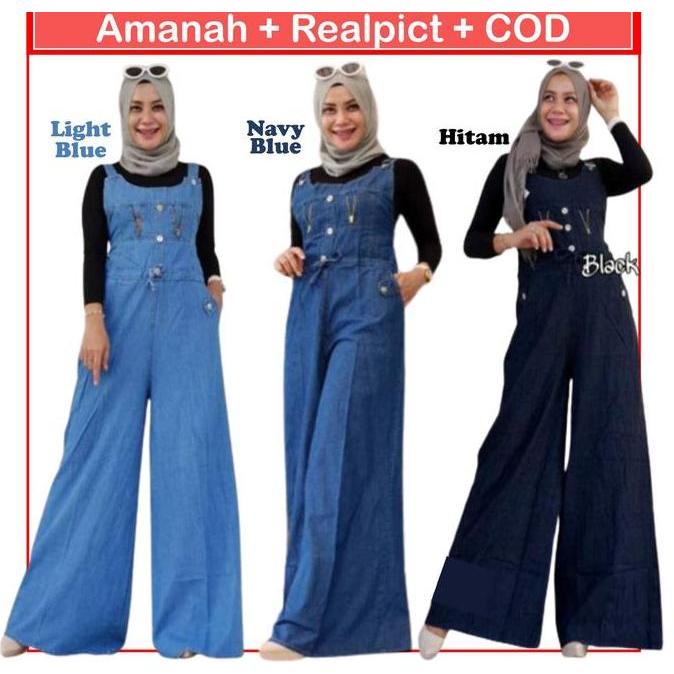 TAMPIL MODIS  Sunday Jumpsuit Overall Jeans Jumbo LD 120 CM Adelia Alexa Maya TAMPIL MODIS 