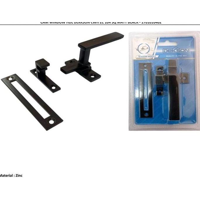 CAM WINDOW HANDLE DEKKSON CWH ZC 104 SQ MATT BLACK Kunci Handle Tarikan Jendela Kayu Rambuncis Kayu 