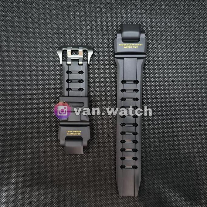Strap CASIO GSHOCK GA 1100GB / GA 1100-9G HITAM ORIGINAL Tulisan Gold
