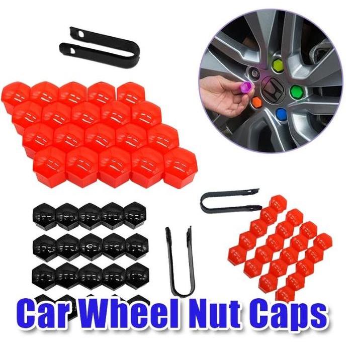 Isi 20pcs Tutup Baut Velg Mobil Lug Nut Variasi Ukuran 19mm 21mm Bahan Nilon Cover Baut Roda Lugnut 