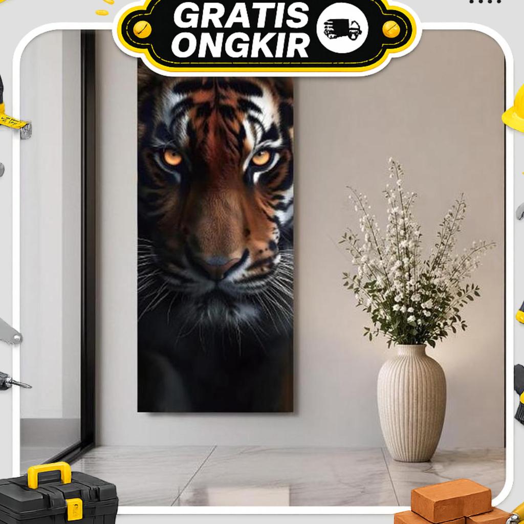 Wallpaper Dinding 3D Motif Rusa Emas & Pohon Golden Dekorasi Dinding Rumah Aesthetic Mewah Elegan - 