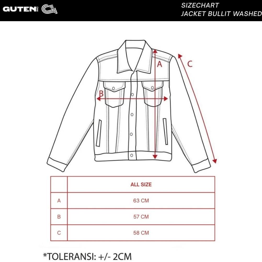 RECOMMENDED GUTENINC JACKET DENIM JEANS TRUCKER BOXY BULLITT BLUE WASHED