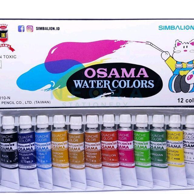 Cat Air Osama/Watercolour Osama 12 Warna Simbalion