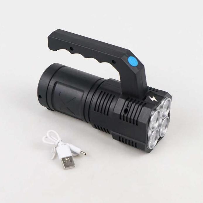 Senter LED COB Jarak Jauh Super Terang Senter Tangan Senter Genggam LED COB USB Cas
